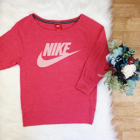 Nike Tops - Nike Pink Red 3/4 Sleeve Comfy Top. LS1